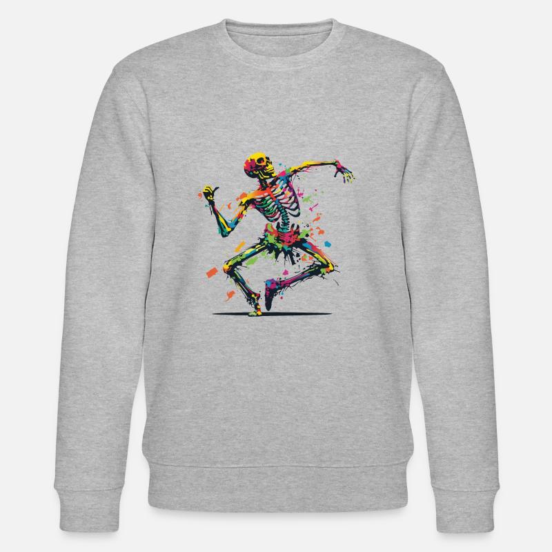 Skeleton Dance - Stanley/Stella Unisex Bio-Sweatshirt CHANGER  - Grau meliert