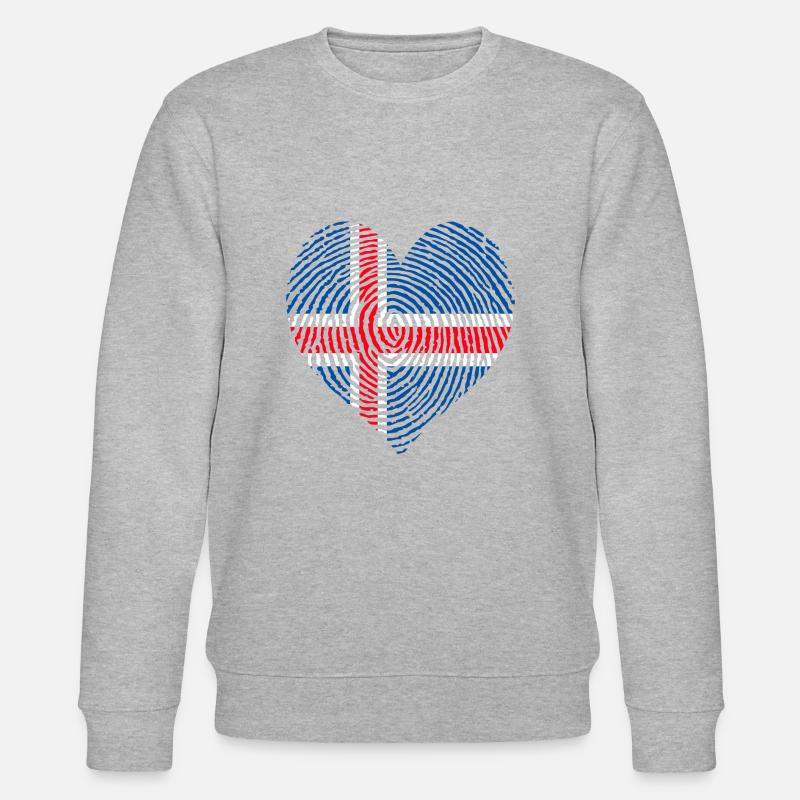 Norwegisches Herz - Stanley/Stella Unisex Bio-Sweatshirt CHANGER  - Grau meliert