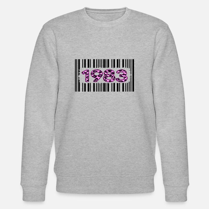 1983 Anniversaire Barcode Pink Leopard - Sweat bio CHANGER Stanley/Stella Unisexe - gris chiné