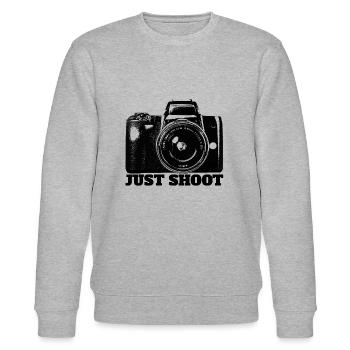 Camera Shoot Photo Shoot Photographer Gift Idea - Stanley/Stella CHANGER Unisex Organic Sweatshirt - heather grey - Front - Nik (191cm) & Marisol (170cm)