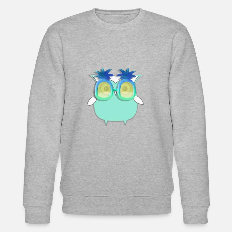 Eule, Comic,mint,Sonnenbrllle, Ananas,sommer - Stanley/Stella Unisex Bio-Sweatshirt CHANGER  - Grau meliert