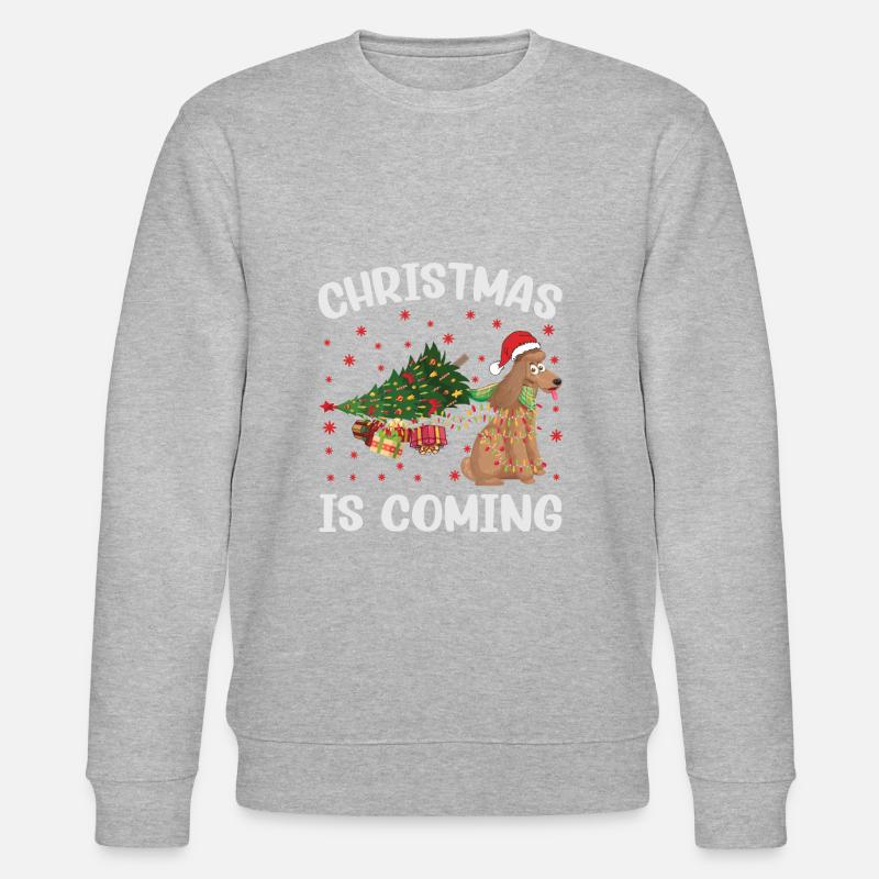 Noël arrive version chien - Sweat bio CHANGER Stanley/Stella Unisexe - gris chiné