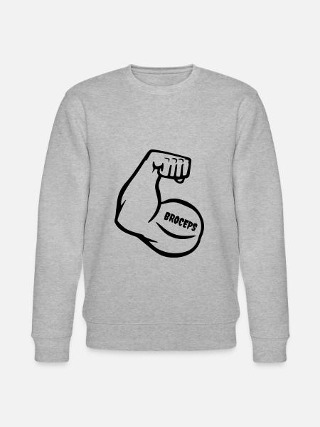 witty muscle arm with biceps - Stanley/Stella CHANGER Unisex Organic Sweatshirt - heather grey