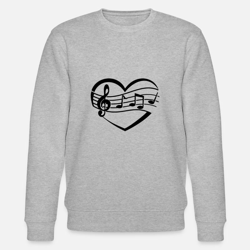 Musik Herz - Stanley/Stella Unisex Bio-Sweatshirt CHANGER  - Grau meliert