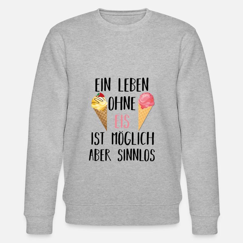Leben ohne Eis sinnlos Geschenkidee - Stanley/Stella Unisex Bio-Sweatshirt CHANGER - Grau meliert