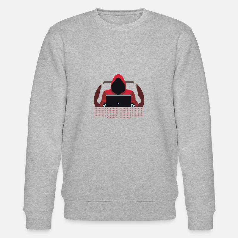 Hacker Binary Code - Stanley/Stella CHANGER Unisex Organic Sweatshirt - heather grey