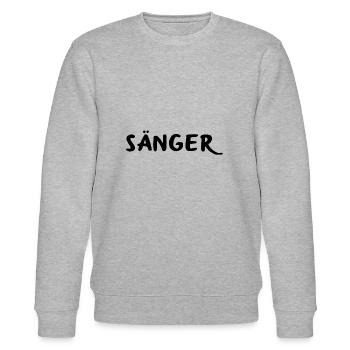 Singer lettering black font design - Stanley/Stella CHANGER Unisex Organic Sweatshirt - heather grey - Front - Nik (191cm) & Marisol (170cm)