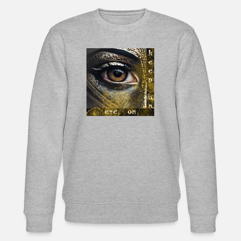 keep an eye on - Observation mode - Stanley/Stella CHANGER Unisex Organic Sweatshirt - heather grey