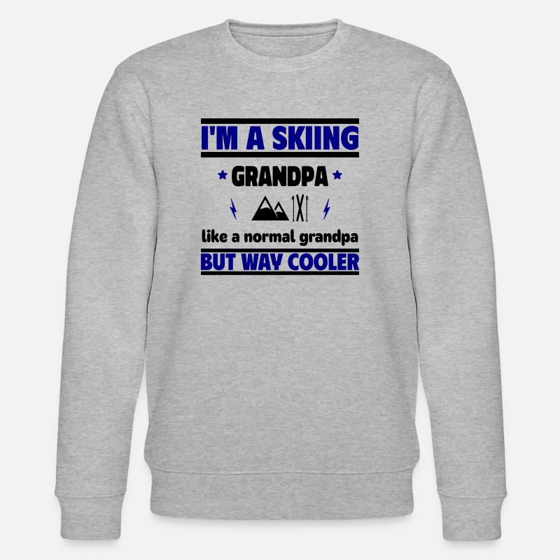 Cooler Skifahrer-Opa - Stanley/Stella Unisex Bio-Sweatshirt CHANGER  - Grau meliert