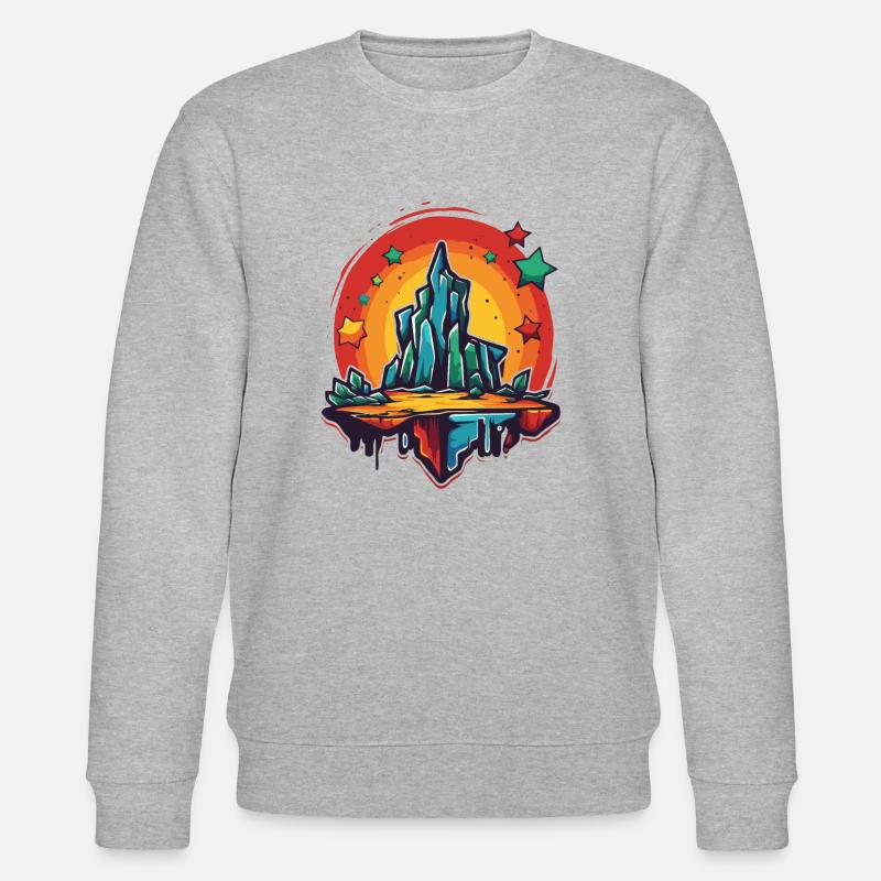 Wunderbare Berge und Sterne - Stanley/Stella Unisex Bio-Sweatshirt CHANGER  - Grau meliert