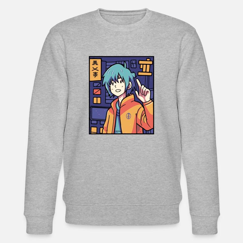 Anime-Junge - Stanley/Stella Unisex Bio-Sweatshirt CHANGER  - Grau meliert