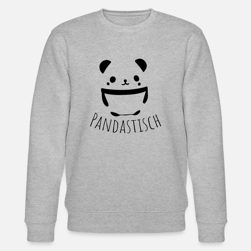 panda pandastisch - Stanley/Stella Unisex Bio-Sweatshirt CHANGER  - Grau meliert