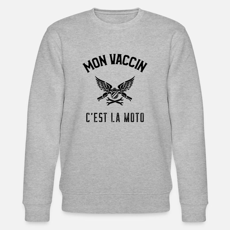 Mon vaccin c'est la moto - Sweat bio CHANGER Stanley/Stella Unisexe - gris chiné
