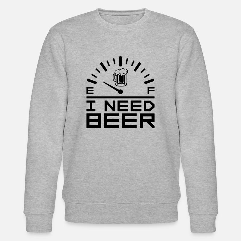 I Need Beer - Stanley/Stella Unisex Bio-Sweatshirt CHANGER  - Grau meliert