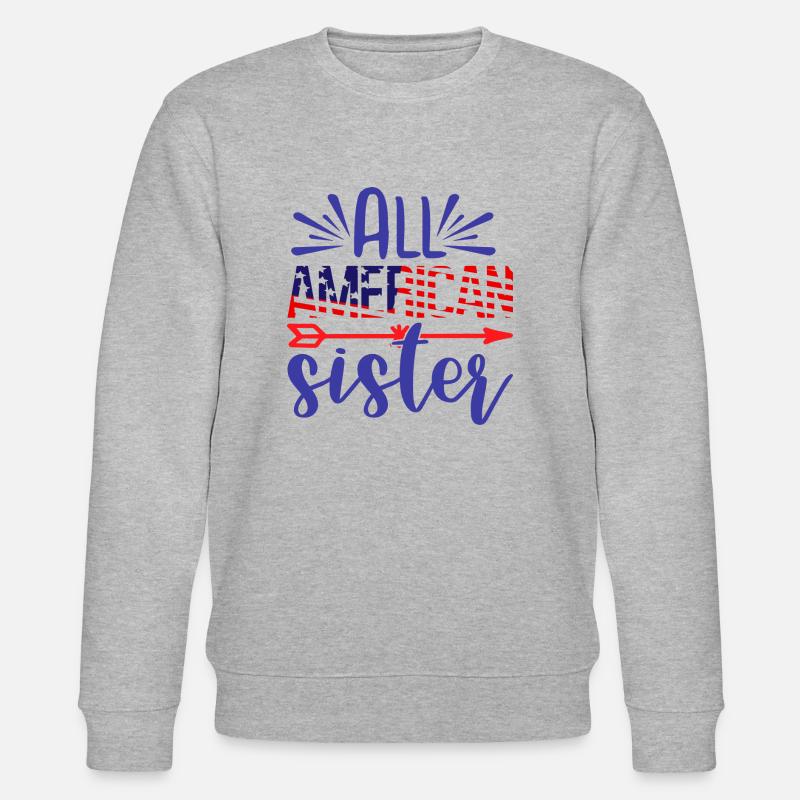 All American Schwester - Stanley/Stella Unisex Bio-Sweatshirt CHANGER  - Grau meliert