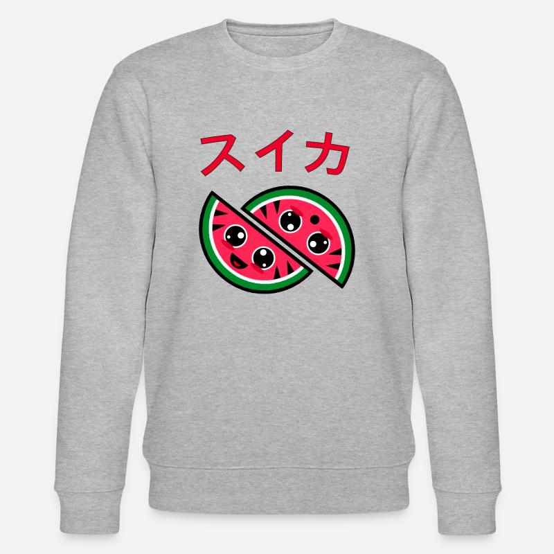 Süße Suika-Wassermelone - Stanley/Stella Unisex Bio-Sweatshirt CHANGER  - Grau meliert