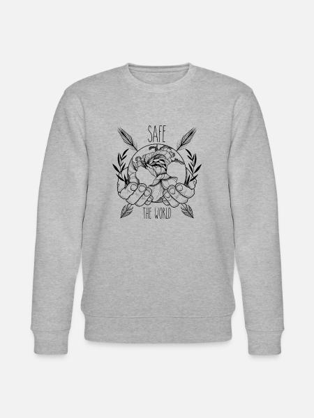 Safe the world - Stanley/Stella Unisex Bio-Sweatshirt CHANGER - Grau meliert