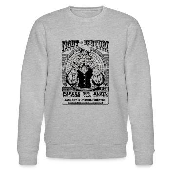 Popeye Kampf Des Jahrhunderts Poster - Stanley/Stella Unisex Bio-Sweatshirt CHANGER  - Grau meliert - Vorne - Nik (191cm) & Marisol (170cm)