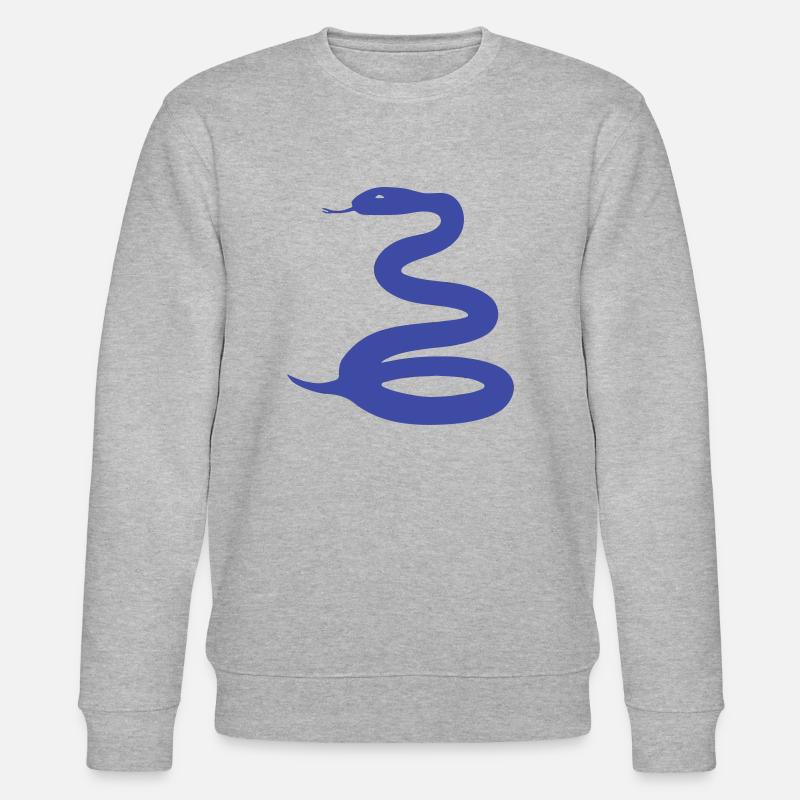 Trigonozepale blaue Schlange - Stanley/Stella Unisex Bio-Sweatshirt CHANGER  - Grau meliert