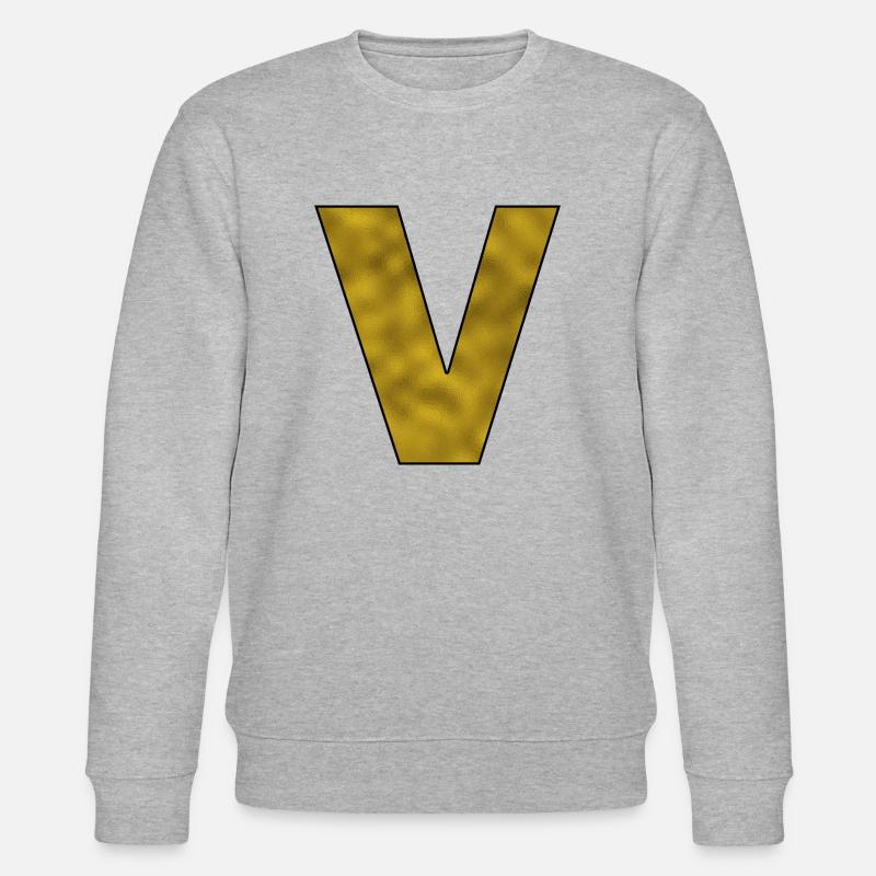 Lettre V Or - Sweat bio CHANGER Stanley/Stella Unisexe - gris chiné