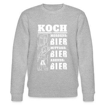 My daily routine as a chef - Stanley/Stella CHANGER Unisex Organic Sweatshirt - heather grey - Front - Nik (191cm) & Marisol (170cm)
