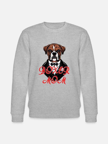 BOXER DOG MOM - Stanley/Stella CHANGER Unisex Organic Sweatshirt - heather grey