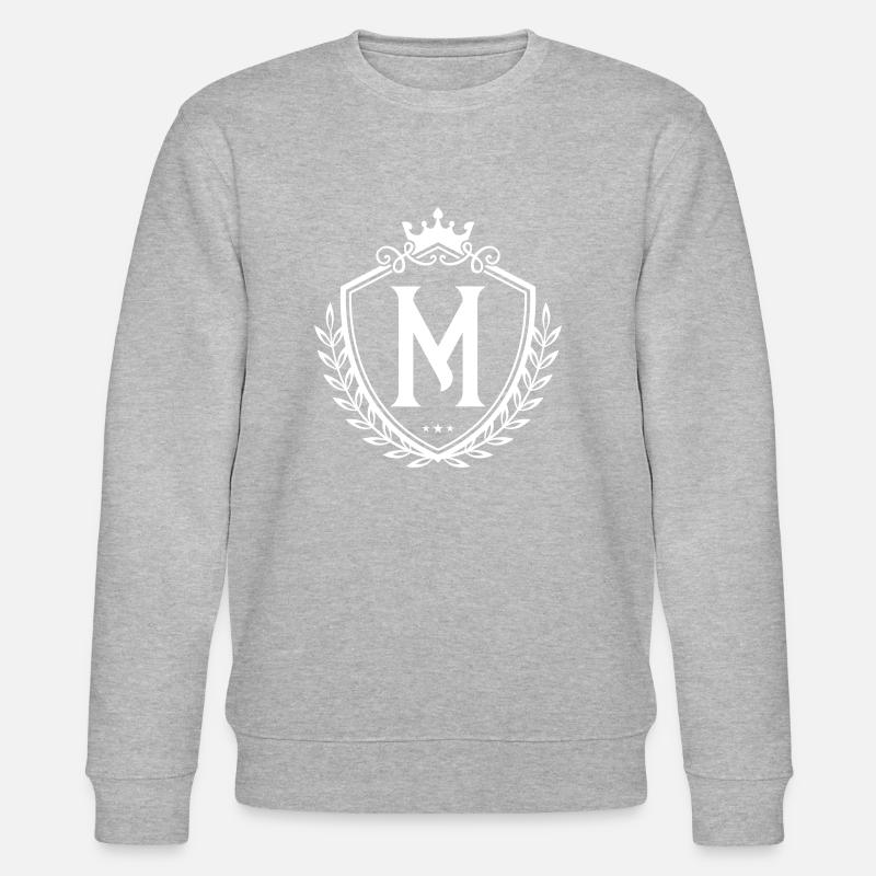 M Buchstabe Wappen Krone - Stanley/Stella Unisex Bio-Sweatshirt CHANGER  - Grau meliert