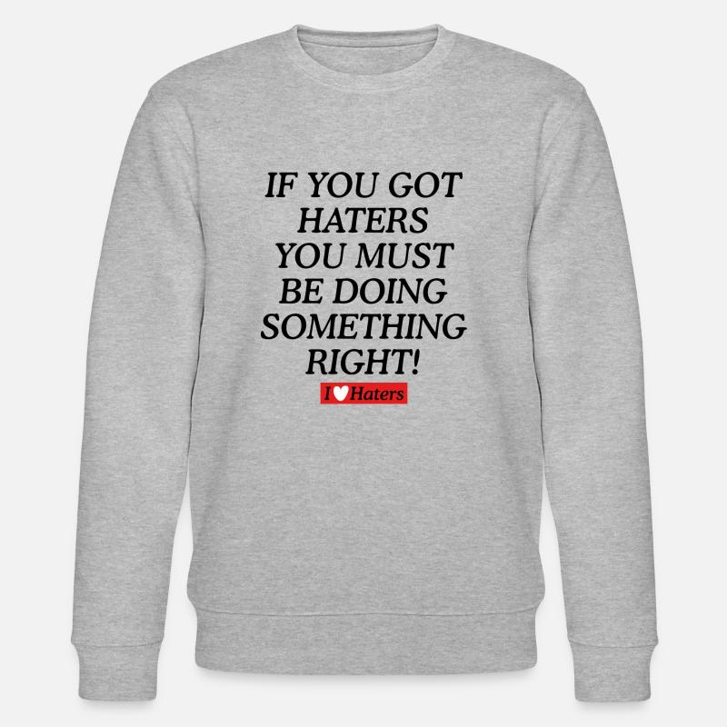 Quotengrafik der Hater - Stanley/Stella Unisex Bio-Sweatshirt CHANGER  - Grau meliert