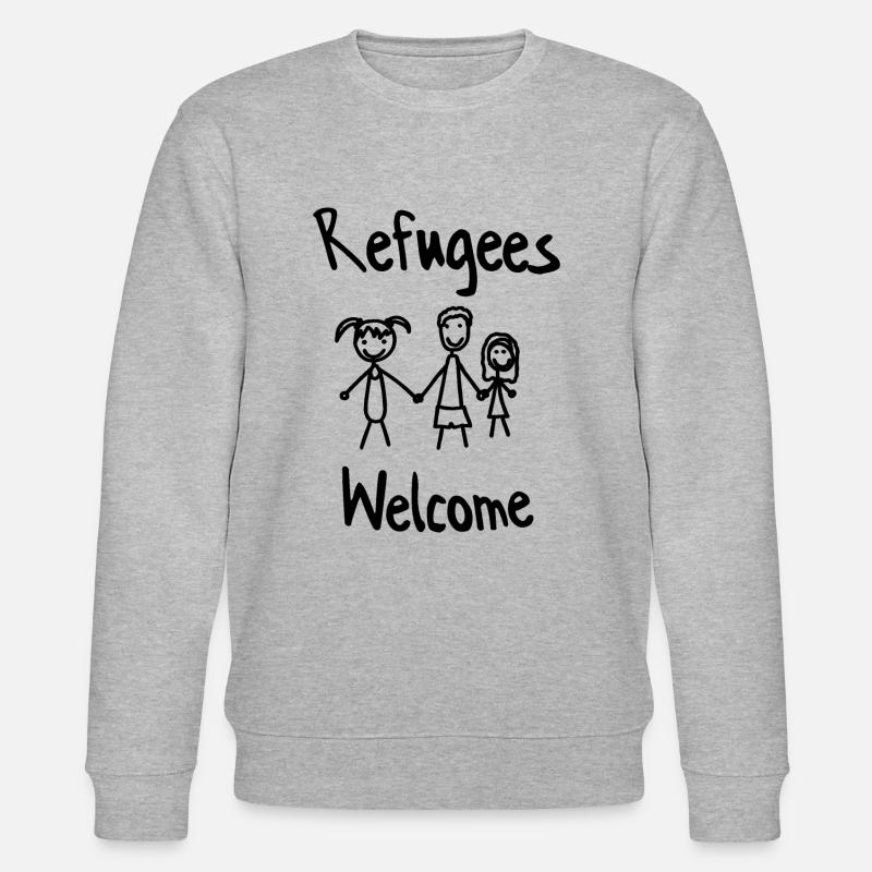 Refugees Welcome - Stanley/Stella Unisex Bio-Sweatshirt CHANGER  - Grau meliert