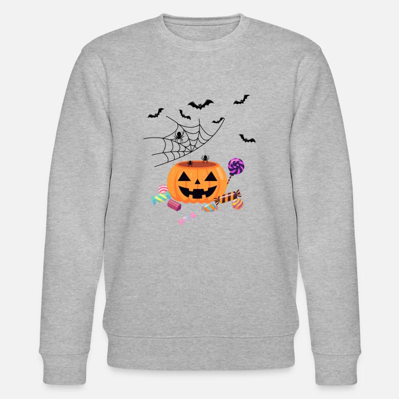 Helloween Kürbis - Stanley/Stella Unisex Bio-Sweatshirt CHANGER  - Grau meliert