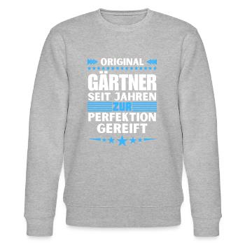 Gardeners matured to perfection - Stanley/Stella CHANGER Unisex Organic Sweatshirt - heather grey - Front - Nik (191cm) & Marisol (170cm)