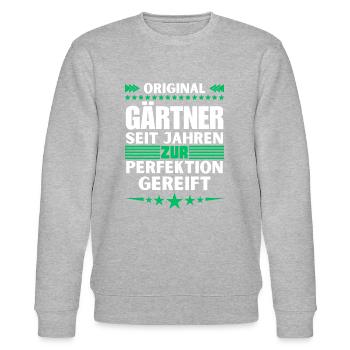 Zur Perfektion gereifter Gärtner - Stanley/Stella Unisex Bio-Sweatshirt CHANGER  - Grau meliert - Vorne - Nik (191cm) & Marisol (170cm)