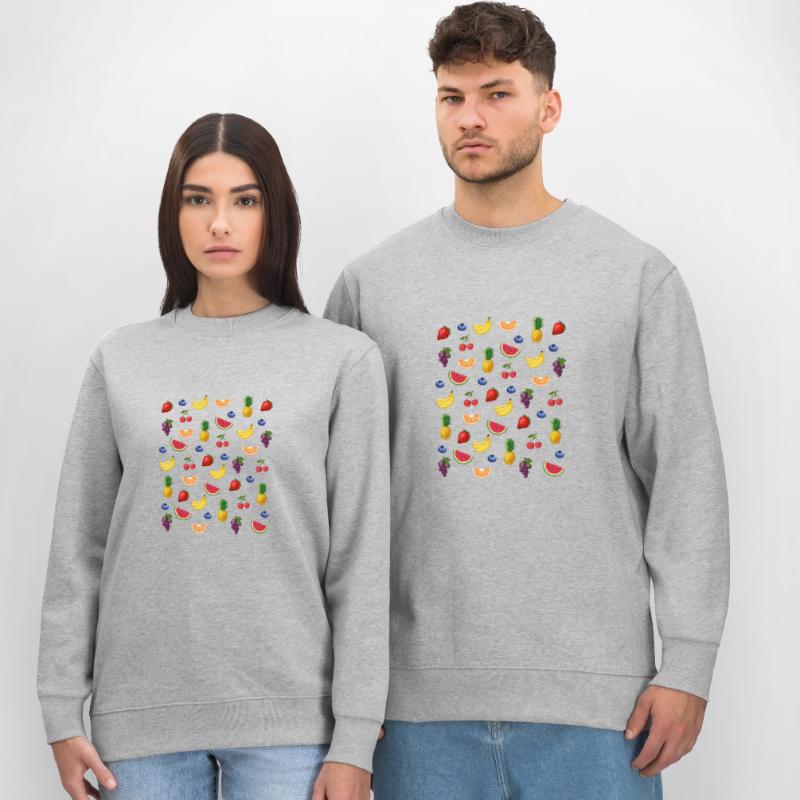 fruit pattern strawberry grape cherry pineapple Stanley/Stella CHANGER Unisex Organic Sweatshirt