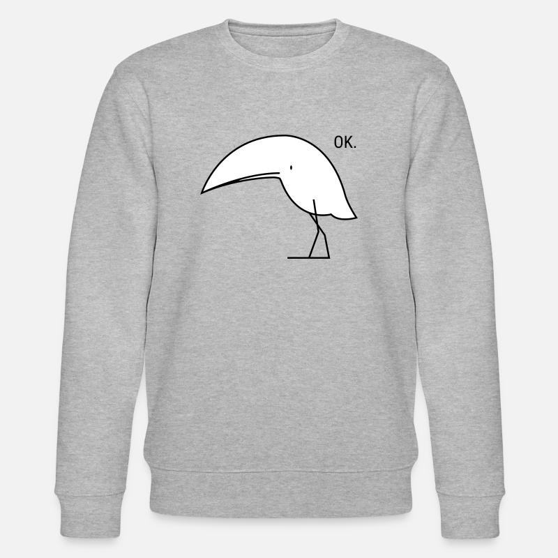 Lustiger OK Vogel - Stanley/Stella Unisex Bio-Sweatshirt CHANGER  - Grau meliert