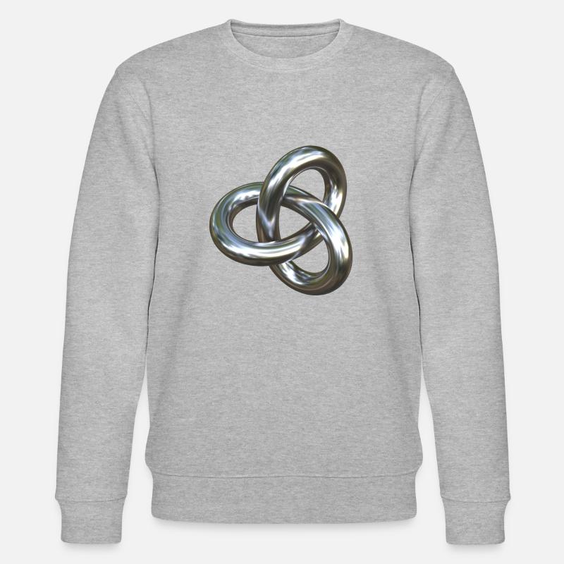 Torusknoten Silber 3D - Stanley/Stella Unisex Bio-Sweatshirt CHANGER  - Grau meliert