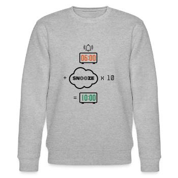 Snooze Formel Wecker - Stanley/Stella Unisex Bio-Sweatshirt CHANGER  - Grau meliert - Vorne - Nik (191cm) & Marisol (170cm)