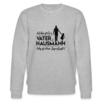 Stolzer Vater Hausmann Papa Familie Elternzeit - Stanley/Stella Unisex Bio-Sweatshirt CHANGER  - Grau meliert - Vorne - Nik (191cm) & Marisol (170cm)