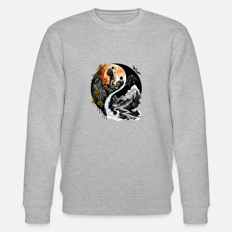 Ying Yang Nature Randonnée - Sweat bio CHANGER Stanley/Stella Unisexe - gris chiné