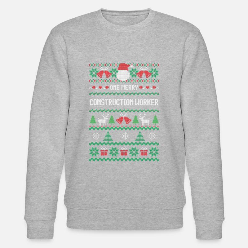 Ein fröhlicher Bauarbeiter - Stanley/Stella Unisex Bio-Sweatshirt CHANGER  - Grau meliert