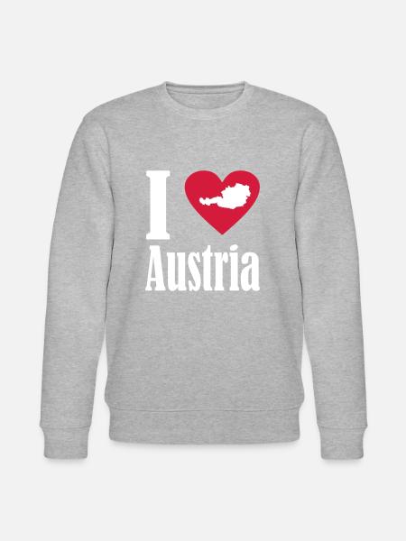 I Love Austria white - Stanley/Stella CHANGER Unisex Organic Sweatshirt - heather grey