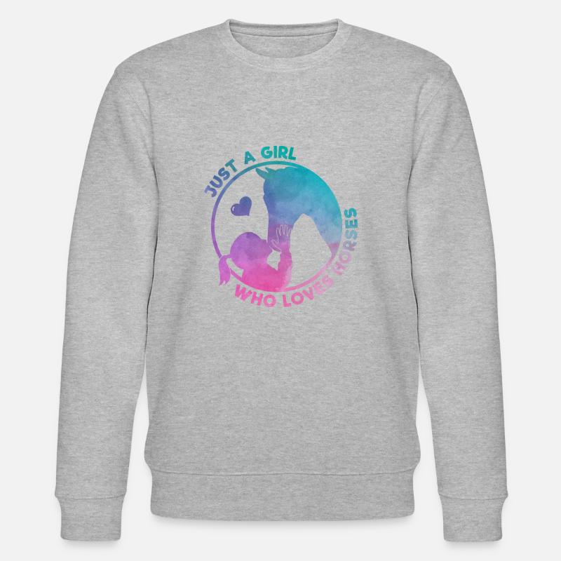 Nur ein Mädchen, das Pferdegeschenk liebt - Stanley/Stella Unisex Bio-Sweatshirt CHANGER  - Grau meliert