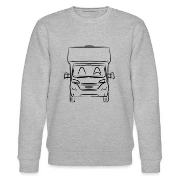 Wohnmobil Zeichnung - Stanley/Stella Unisex Bio-Sweatshirt CHANGER  - Grau meliert - Vorne - Nik (191cm) & Marisol (170cm)
