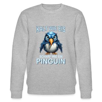 Kleiner süßer Pinguin Lustiger Spruch - Stanley/Stella Unisex Bio-Sweatshirt CHANGER  - Grau meliert - Vorne - Nik (191cm) & Marisol (170cm)