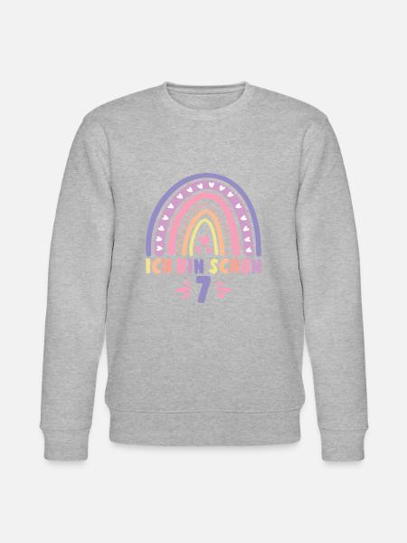 Ich bin schon 7 - 7 Geburtstag Mädchen Geschenk - Stanley/Stella Unisex Bio-Sweatshirt CHANGER - Grau meliert