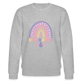Ich bin schon 6 - 6 Geburtstag Mädchen Geschenk - Stanley/Stella Unisex Bio-Sweatshirt CHANGER  - Grau meliert - Vorne - Nik (191cm) & Marisol (170cm)
