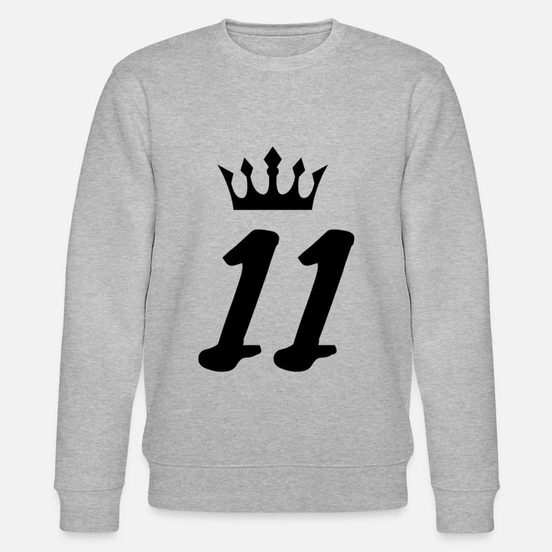 11 Zahl Krone - Stanley/Stella Unisex Bio-Sweatshirt CHANGER  - Grau meliert