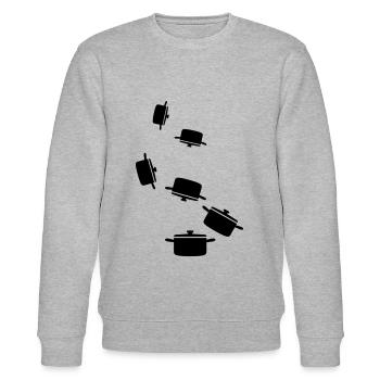 kochtopf Symbol - Stanley/Stella Unisex Bio-Sweatshirt CHANGER  - Grau meliert - Vorne - Nik (191cm) & Marisol (170cm)