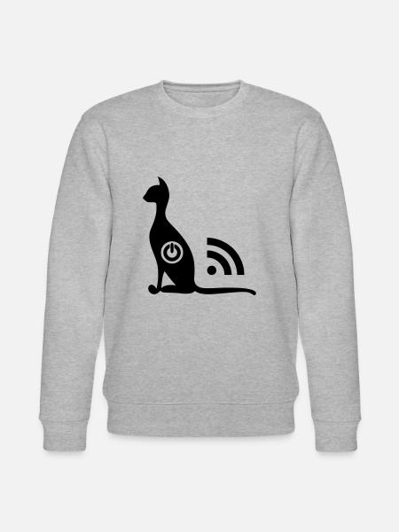 Cat Wi-Fi ON OFF - Stanley/Stella CHANGER Unisex Organic Sweatshirt - heather grey