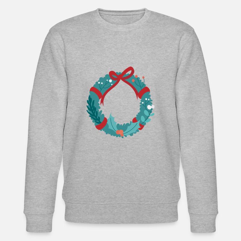 Weihnachtskranz - Stanley/Stella Unisex Bio-Sweatshirt CHANGER  - Grau meliert