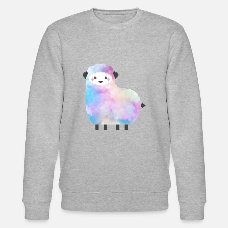Mouton mignon Pixel Art - Sweat bio CHANGER Stanley/Stella Unisexe - gris chiné